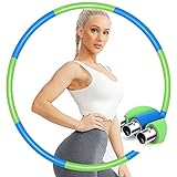 IENIN Weighted Hoop Exercise Hoop Fitness Hoop Detachable and Weight Adjustable Design Figure Fitness Hoop Fat Burning Healthy Sports Life Home Workout for Woman and Man