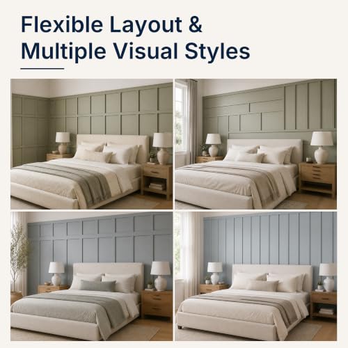 SMARTSTANDARD MDF Board and Batten Wainscoting Kit 180x70in Wall Panels by SMARTSTANDARD - Used condition - Image 2