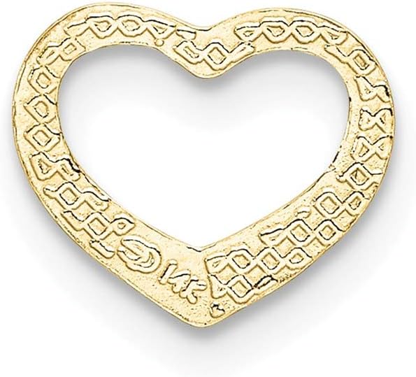 10K Yellow Gold Small Charm Pendant, Mini Floating Heart, High Polish