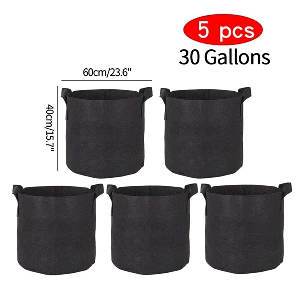 5 sztuk 3/4/5/7 galonów rosną torby tkanina filcowa sadzarka do sadzenia kwiatów doniczki ogrodowe warzywa pomidory ziemniaki donica na rośliny pojemnik etui(Dark Grey)
