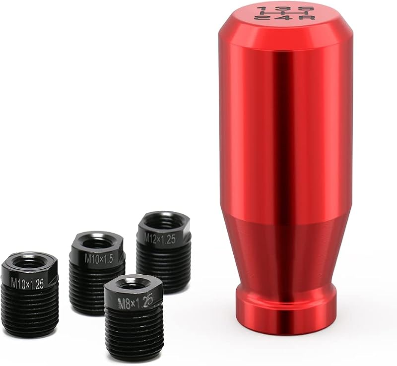 Manopla de Câmbio Vermelha 5 Marchas com Peso e Adaptadores para Mazda Miata, Nissan 350z e Subaru STi GJCSW-04-03