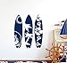 Tavola da surf Adesivo da parete in vinile Palm Tree Wave Beach Amanti degli sport estremi Teen Home Decor Wall Sticker A3 57x68cm