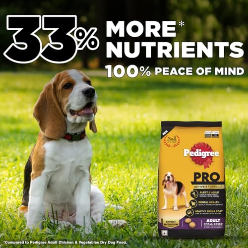 Image of Pedigree PRO Adult Small Breed, 1.2 kg Dry Dog Food, Vet Trusted Brand, Expert Nutrition, Quality Protein, 33% More Nutrients (9 Months Onwards)