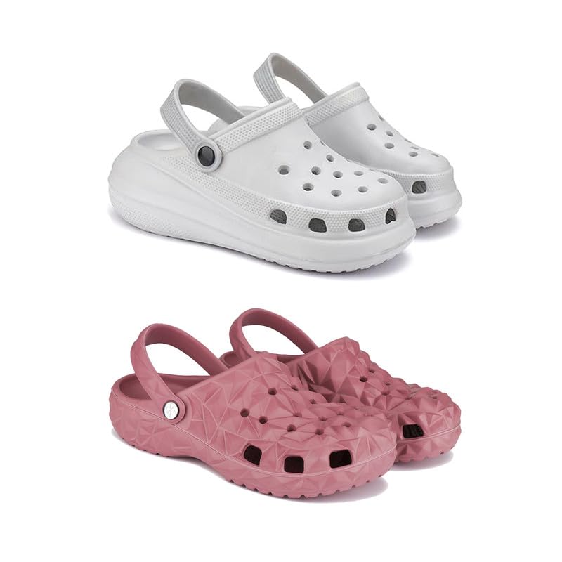 Premium Comfortable Regular Wear Women Clogs Sandal for Womens & Girls-Combo(2)-OO5-O24-8 Pink-5084 (B0D9QRTCTP) Amazon Price History, Amazon Price Tracker
