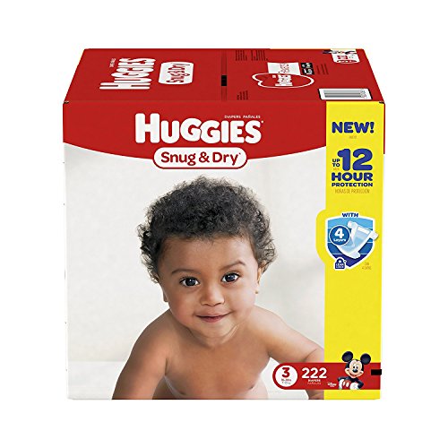 Image of Huggies Snug & Dry Diapers, Size 3, 222 Count (One Month Supply)