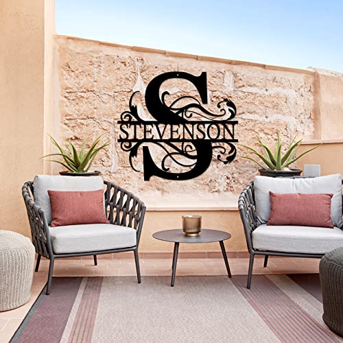 Wnnns Custom Last Name Signs Metal Split Letter Name Sign Personalized Last Name Sign Metal Family Name Sign Door Hanger Outdoor Metal Sign Wedding Gifts For Dad Mom Grandfather Grandmother Metal Art #TOP1