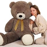 Tezituor Big Teddy Bear,52'' Giant Stuffed Animal Plush Toys for Adults Children,Girlfriend Soft Life Size Bears Plushie Gifts for Valentine, Christmas, Birthday,Baby Shower Decoration