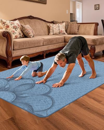 Image of Large Yoga Mat (75.5 inchx47.6 inchx0.4 inch)Extra Wide & Thick 10mm | Non-Slip Exercise Mat, High-Density TPE Mat for Yoga Pilates & Home Gym Workouts