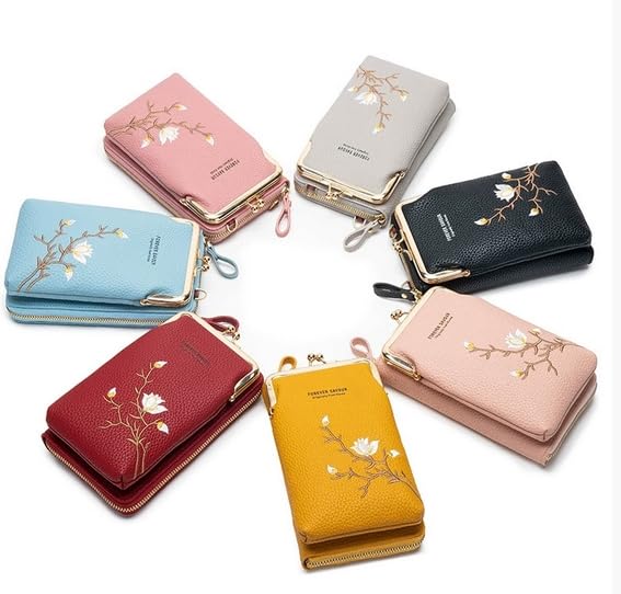 Women Sling Cross-Body Wallet with Mobile Cell Phone Holder, Crossbody Bags for Women Travel3