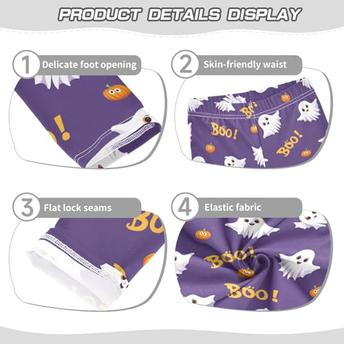 Funny Ghost Pumpkin Boo Girls Leggings Soft Stretch Workout Yoga Dance Pants for Kids Casual Tights3