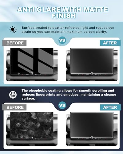 CDEFG 2Pcs for 2026 Toyota RAV4 Screen Protector Matte, Tempered Glass [No Glare & Fingerprint] for 2026 Toyota RAV4 XSE/Limited/GR Sport/Woodland (12.9" Navi & 12.3" Dash) Accessories Screen Cover