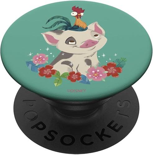 Miniatura 6 de Disney Moana Pua y Hei Hei Floral Retrato PopSockets PopGrip agarre intercambiable para teléfonos y tabletas PopSockets MagSafe PopGrip para iPhone