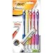 Bic Mechanical Pencil, Refillable, Rubbergrip.7mm, 5/Pack, Assorted (BICMV7P51BK)
