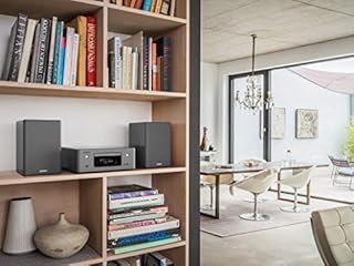 Denon SCN10 Haut-parleurs HiFi bidirectionnels pour système de Son TV 2 x 65 W Compatible avec récepteurs et amplificateurs Design élégant Gris