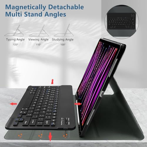 Funda con teclado para iPad Pro 12.9 y 2 protectores pantalla 3