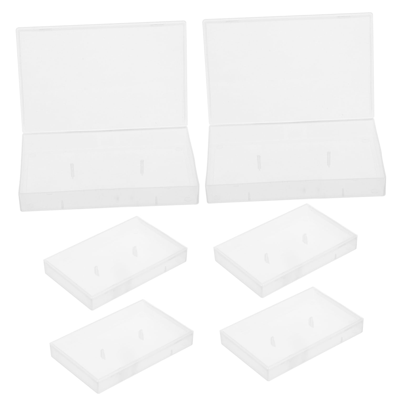 STOBAZA Cassette Tape Display Rack 6pc Cassette Storage Box Audio Tape Holder Plastic Case