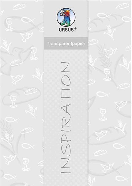 Ursus 50184627 – Transparentpapier White line, christlichen Symbolen, DIN A4, 5 Blatt, 115 g/qm, einseitig bedruckt, ideal zum Basteln Einladungskarten und festlicher Tischdekoration