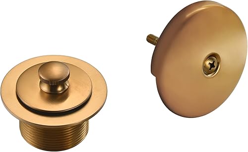 Kit de drenaje de bañera y ducha roscado de 1-3/4 pulgadas utilizado para repalcing Moen T90331BG, con ensamblaje de drenaje Push-N-Lock, oro Oro