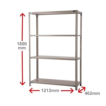 KR軽量ラック 幅1212×奥行462×高さ1500mm 天地6段 ライトグレー Amazon.co.jp: プラス KR 軽量 スチールラック 業務用 (天地4段