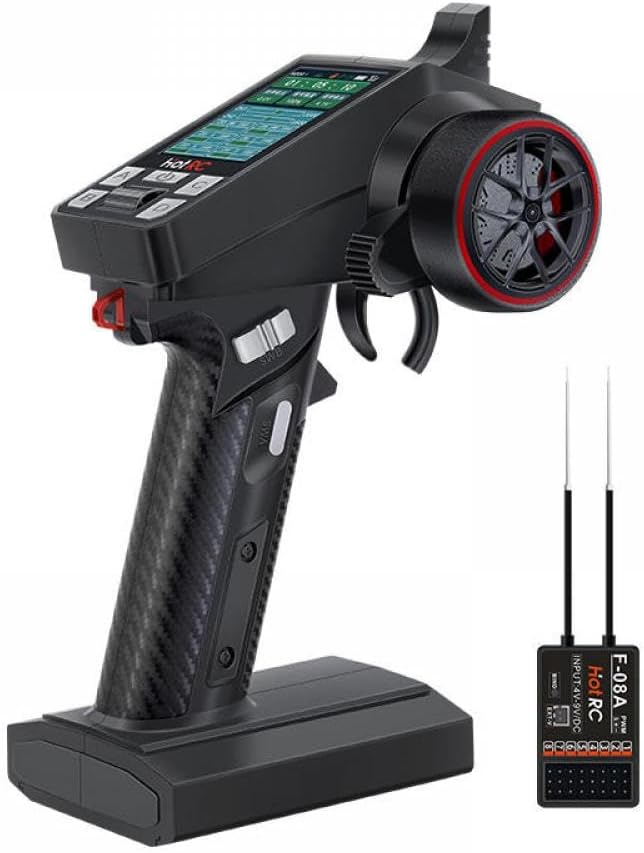 RC CT-8A 2.4G 8-Channel Remote Control Transmitter With F-08A Receiver Compatible With Climbing And Drift Vehicles RC Cars And Tanks(CT-8A with F-08A)