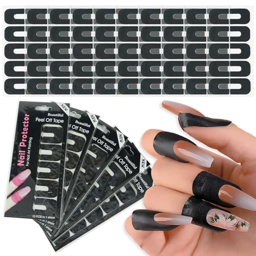 Protecteur de cuticules pour ongles lot de 100 bandes noires pour manucure maison