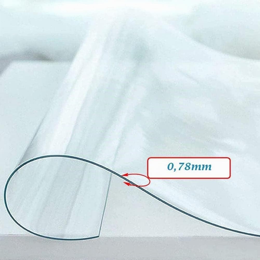 MadeInNature Nappe Cristal Transparente - Tailles et épaisseurs au Choix, Nappe Transparente rectangulaire, Permet de ne Pas dénaturer la Table, (140 x 250 cm, 0,78mm)