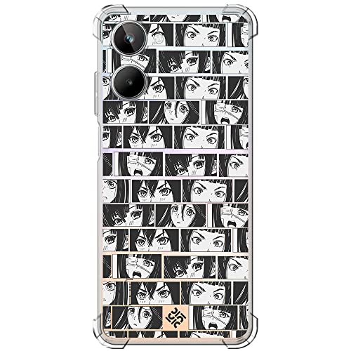Movilshop Funda Antigolpes para Realme 10 Dibujos Frikis [ Ojos Estilo Manga - Concepto de Historieta ] Esquina Reforzada Silicona 1.5mm de Grosor Flexible Transparente Bumper Gel TPU