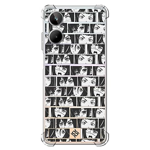Movilshop Funda Antigolpes para Realme 10 Dibujos Frikis [ Ojos Estilo Manga - Concepto de Historieta ] Esquina Reforzada Silicona 1.5mm de Grosor Flexible Transparente Bumper Gel TPU