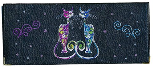 Syl'la Couple Chat Porte Chequier Long en Cuir pour Femme Noir Cover