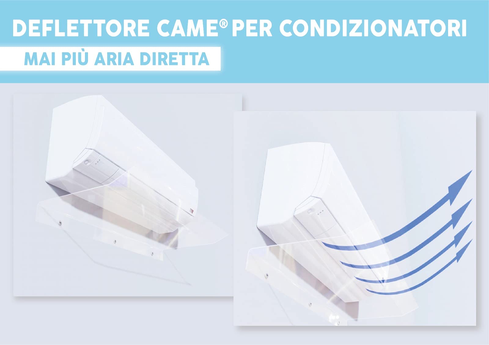 Deflettore per Condizionatore Universale in plexiglass trasparente | Deflettore per Aria Condizionata 22x80cm, Deviatore per aria condizionata casa spessore 5mm ripara dal flusso d'aria diretto
