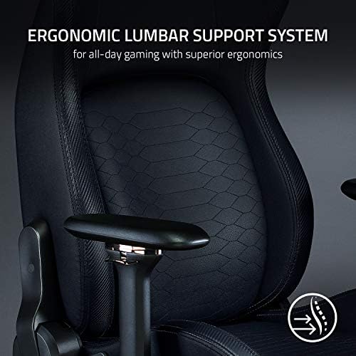 Razer Iskur Black Ergonomic Gaming Chair With Built In Lumbar Support Black Edition Amazon Ae Home