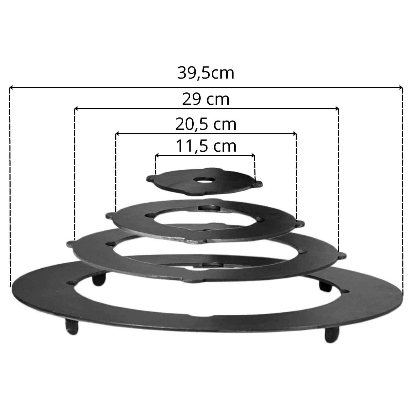Adapter Ringe für Eintopfofen 34,5-38 cm Utschak Herdplatte Feuerkessel Anpassungsplatte Kasan Campingofen