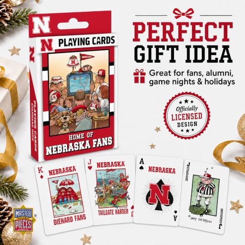 Image of Masterpieces NCAA Nebraska Cornhuskers Playing Cards - Officially Licensed 54 Card Deck - Adult