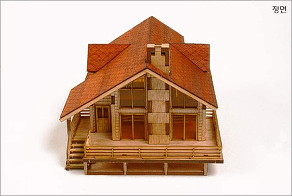 Young Modeler HO Serises Desktop Wooden Model Kit_Garden House A with a Large Deck(YM 633) : Miniature Catapult Kit,Model Building Kits Hobby Toy Game Made in Korea