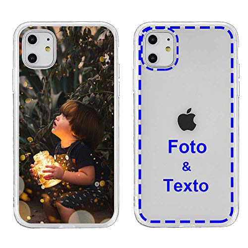 MXCUSTOM Funda Personalizada para Apple iPhone 11, Carcasa Personalizado Teléfono móvil Transparente con Foto Imagen Texto Diseña [Parachoques Blando+Panel Posterior Dura] (CHT-CR-P1)