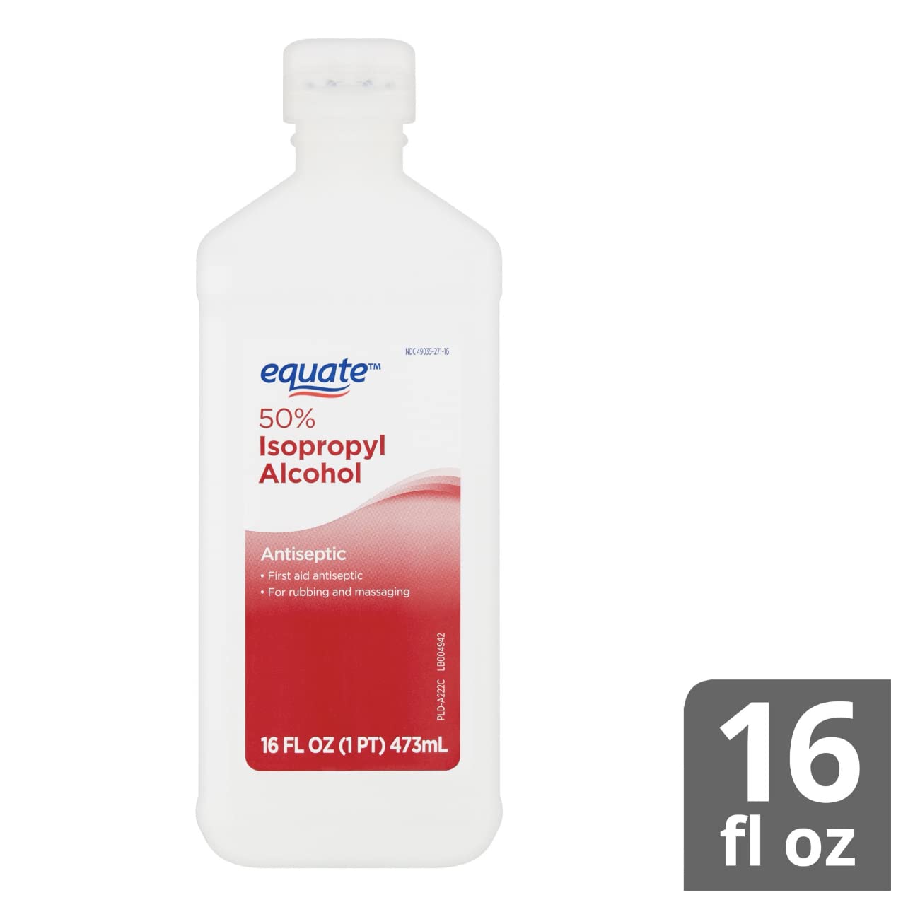 Equate 50% Isopropyl Alcohol, 16 Oz, Pack of 6