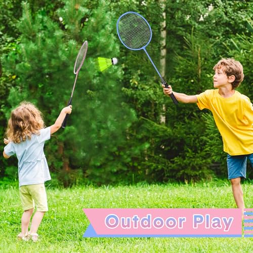 Image of 12 Pack Badminton Rackets Set Including Badminton Racquets, Nylon Shuttlecocks and Carry Bag for Outdoor Backyard Games Beginners