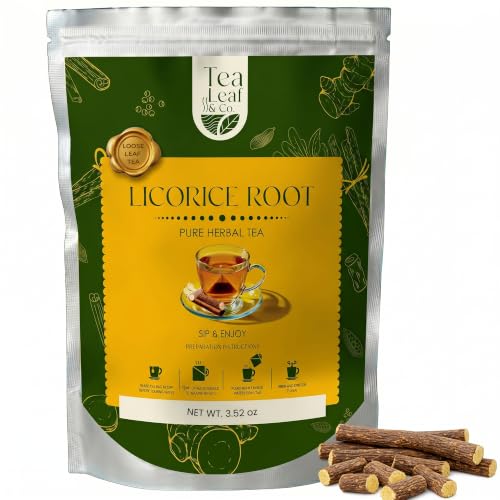 Image of Licorice Root Herbal Tea Loose Leaf (100gm /3.5oz), Makes Upto 50 Servings | Pure Ingredients, Spiced Blend with Cardamom, Ginger & Cinnamon, Rich Aromatic Flavor, Easy to Brew, Anytime Refreshing Tea