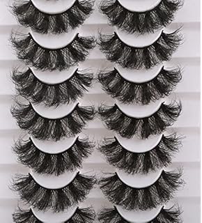 Gmagictobo False Eyelashes Fluffy Dramatic 3D Faux Mink Lashes 22MM False Lashes Pack Long Luxurious Volume Soft Strip Fake Eye Lashes 8 Pairs Multipack