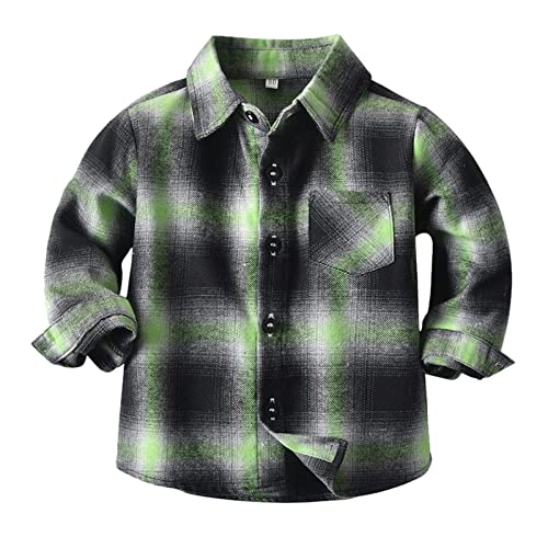 Toddler Boys Girls Shirt Coat Jacket Plaid Long Sleeve Kids Turn Down Collar Button Tops Baby Boy Christmas Sweater