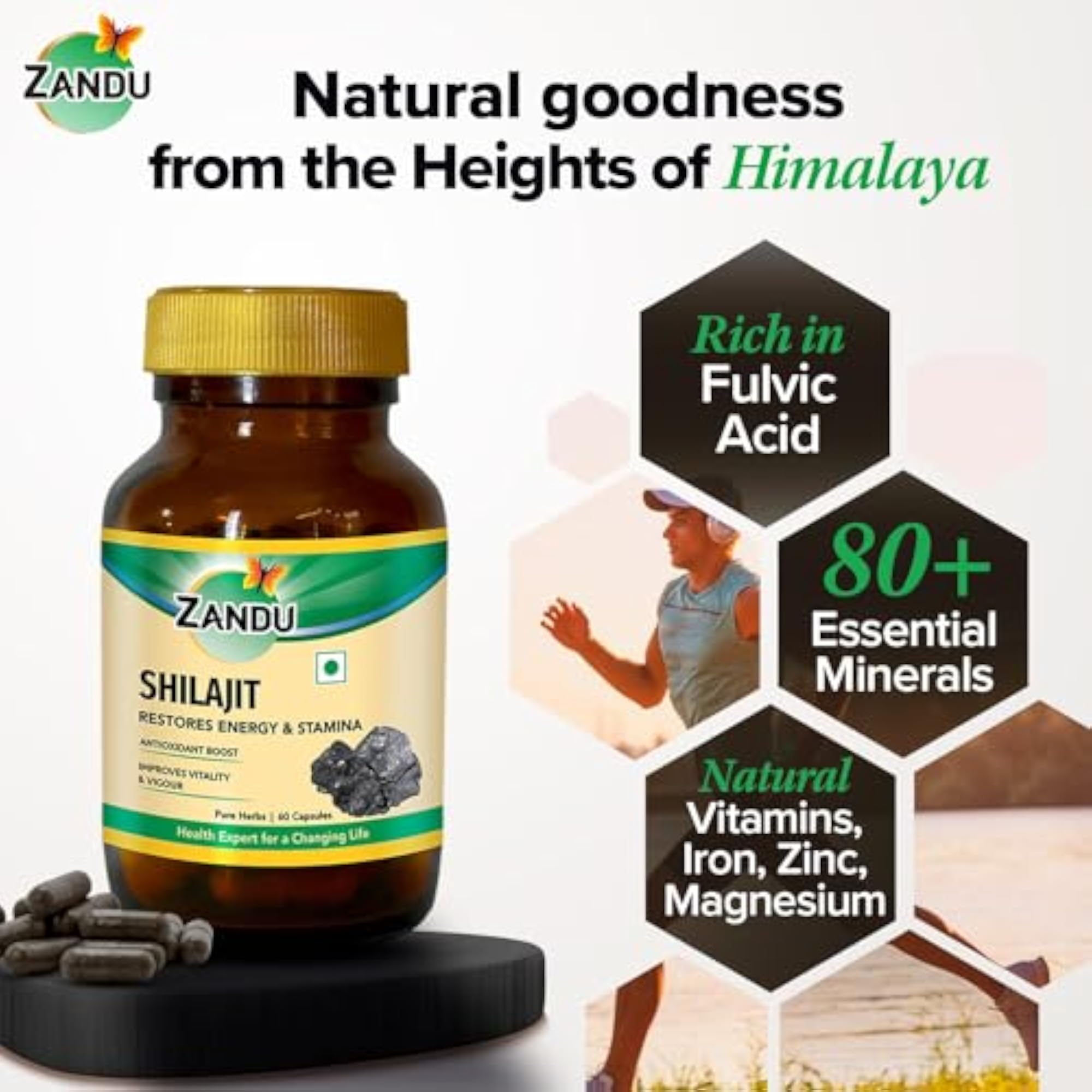 Zandu Shilajit Capsules, 60 Count