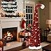 6FT Pop up Christmas Tree - Deeteck Fully Decorated Pre-Assembled Artificial Christmas Tree with Lights Snowflake - Easy to Assemble Foldable Christmas Tree - Decorations for Christmas Halloween