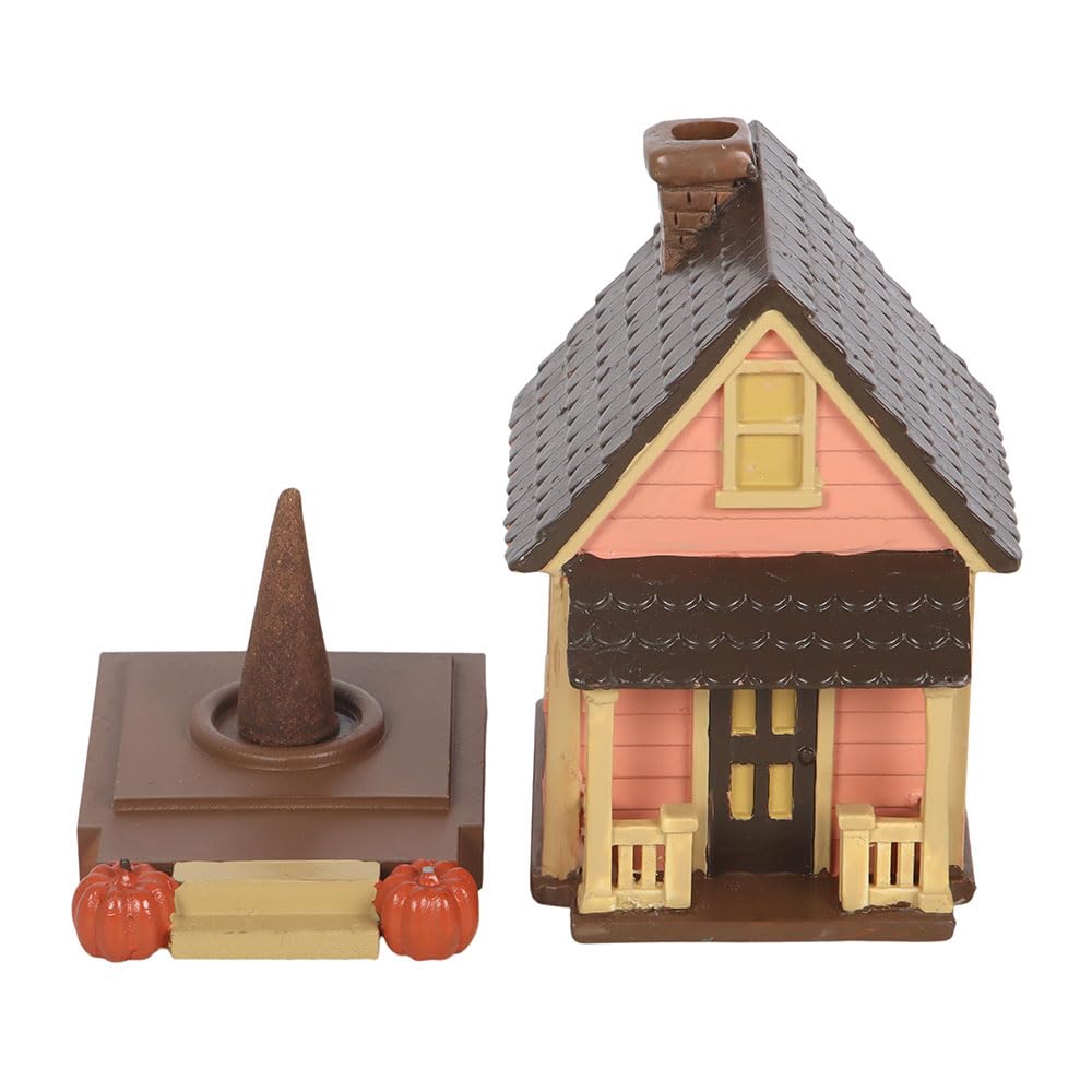 Something Different Wholesale Pink House Incense Cone Burner With Pumpkins | Hand-Painted Ceramic | Gift Ready