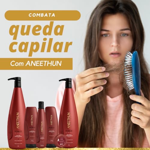 Kit Dose Concentrada Aneethun Force System 3 unidades, Tratamento Intensivo para Cabelos Enfraquecid