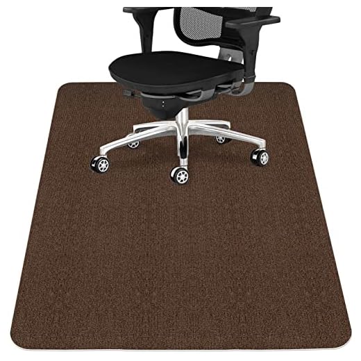 Sycoodeal Office Chair Mat for Hardwood Floor,Office Computer Gaming Chair Mat for Tile Floor,Large Floor Protector Rug,Anti-Slip,Easy to Clean,Coffee(48"x36")