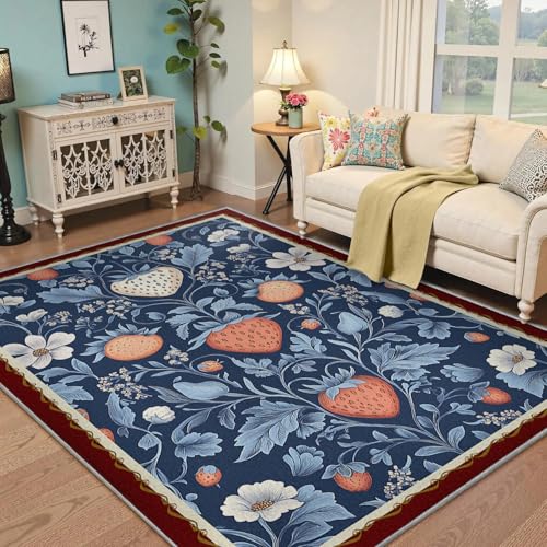 Tapis de salon floraux lavables pour simplifier l'entretien maison - 2