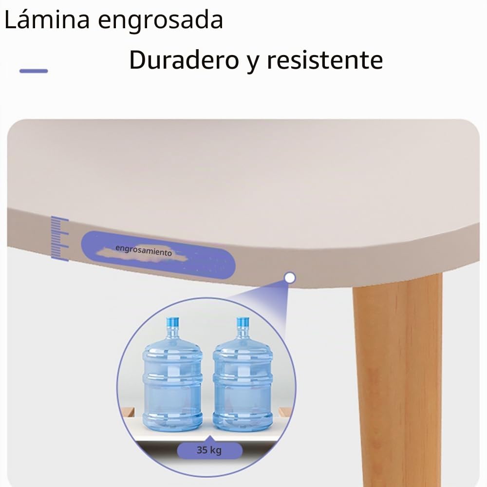 Mesa de Centro Ovalada Baja Con Patas Sólidas - Diseño Moderno de Mediados de Siglo Para Sala de Estar - Mesa de Té Auxiliar Para Espacios Pequeños, 80 x