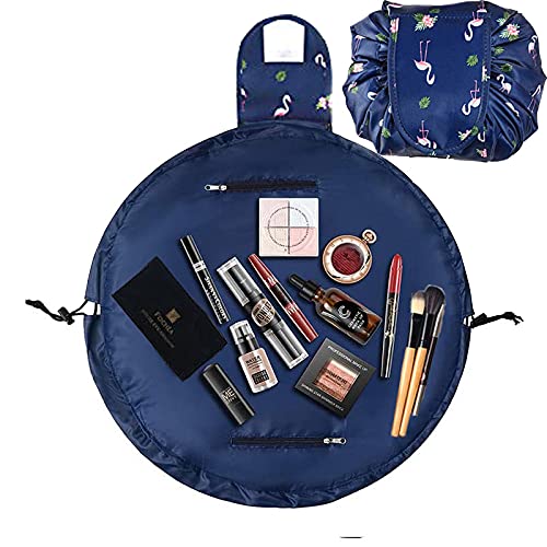 Fumxin Lazy Kosmetiktasche, tragbar, groß, für Reisen, Kulturbeutel, mit Schnellschnur, für Damen und Mädchen