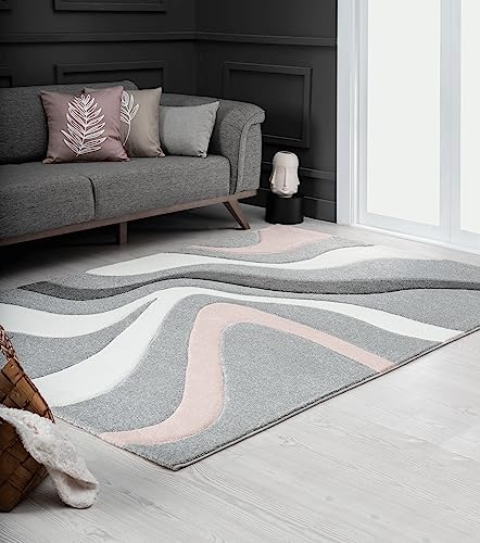 the carpet Monde Classic Moderner Dicher Kurzflor Teppich, Wohnzimmer, Schlafzimmer, Hand Carved,...