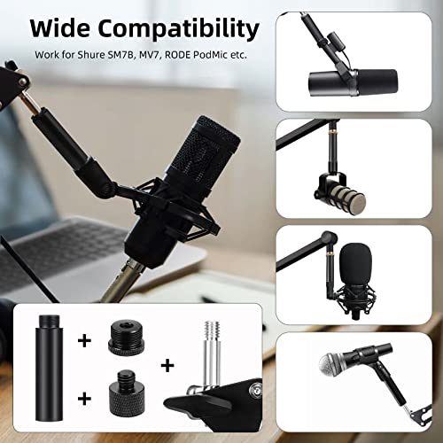 TaoAcc 4 Mikrofonverlängerungsrohre und 4 Mikrofongewindeadapter (3/8 Buchse auf 5/8 Stecker und 5/8 Buchse auf 3/8 Stecker), Mikrofonständer-Verlängerung für Tischauslegerarm und Mikrofonständer